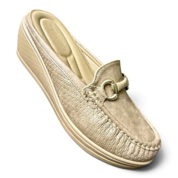 Beige Wedge Mule